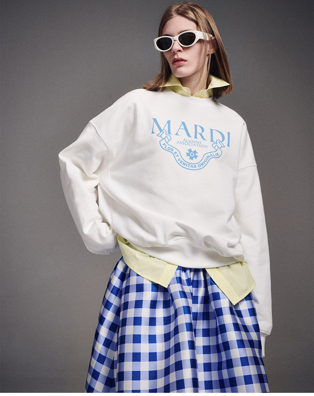 MARDI MERCREDI -  SWEATSHIRT GRAND ALUMNI CLASSIQUE_WHITE SKY