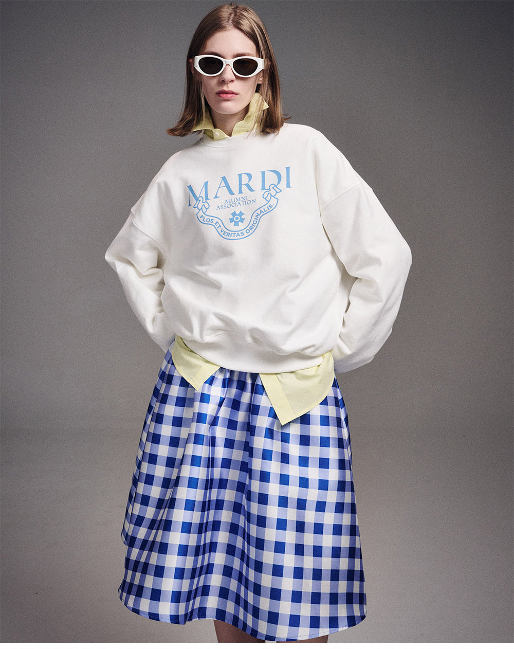 MARDI MERCREDI -  SWEATSHIRT GRAND ALUMNI CLASSIQUE_WHITE SKY