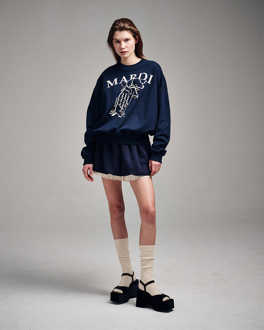 MARDI MERCREDI -  SWEATSHIRT SWING THE TAIL DDANJI_NAVY CREAM