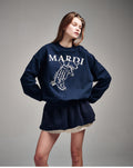 MARDI MERCREDI -  SWEATSHIRT SWING THE TAIL DDANJI_NAVY CREAM