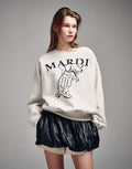 MARDI MERCREDI -  SWEATSHIRT SWING THE TAIL DDANJI_OATMEAL BLACK