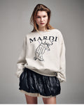 MARDI MERCREDI -  SWEATSHIRT SWING THE TAIL DDANJI_OATMEAL BLACK