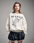 MARDI MERCREDI -  SWEATSHIRT SWING THE TAIL DDANJI_OATMEAL BLACK