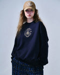 MARDI MERCREDI -  SWEATSHIRT ALUMNI SMALL EMBLEM NEEDLEWORK_NAVY BEIGE