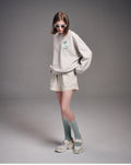 MARDI MERCREDI -  SWEATSHIRT CLOVERMARDI SATIN_OATMEAL MINT