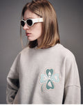 MARDI MERCREDI -  SWEATSHIRT CLOVERMARDI SATIN_OATMEAL MINT