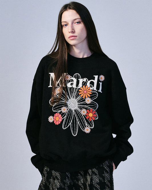 MARDI MERCREDI -  SWEATSHIRT FLOWERMARDI BLOSSOM_BLACK CREAM