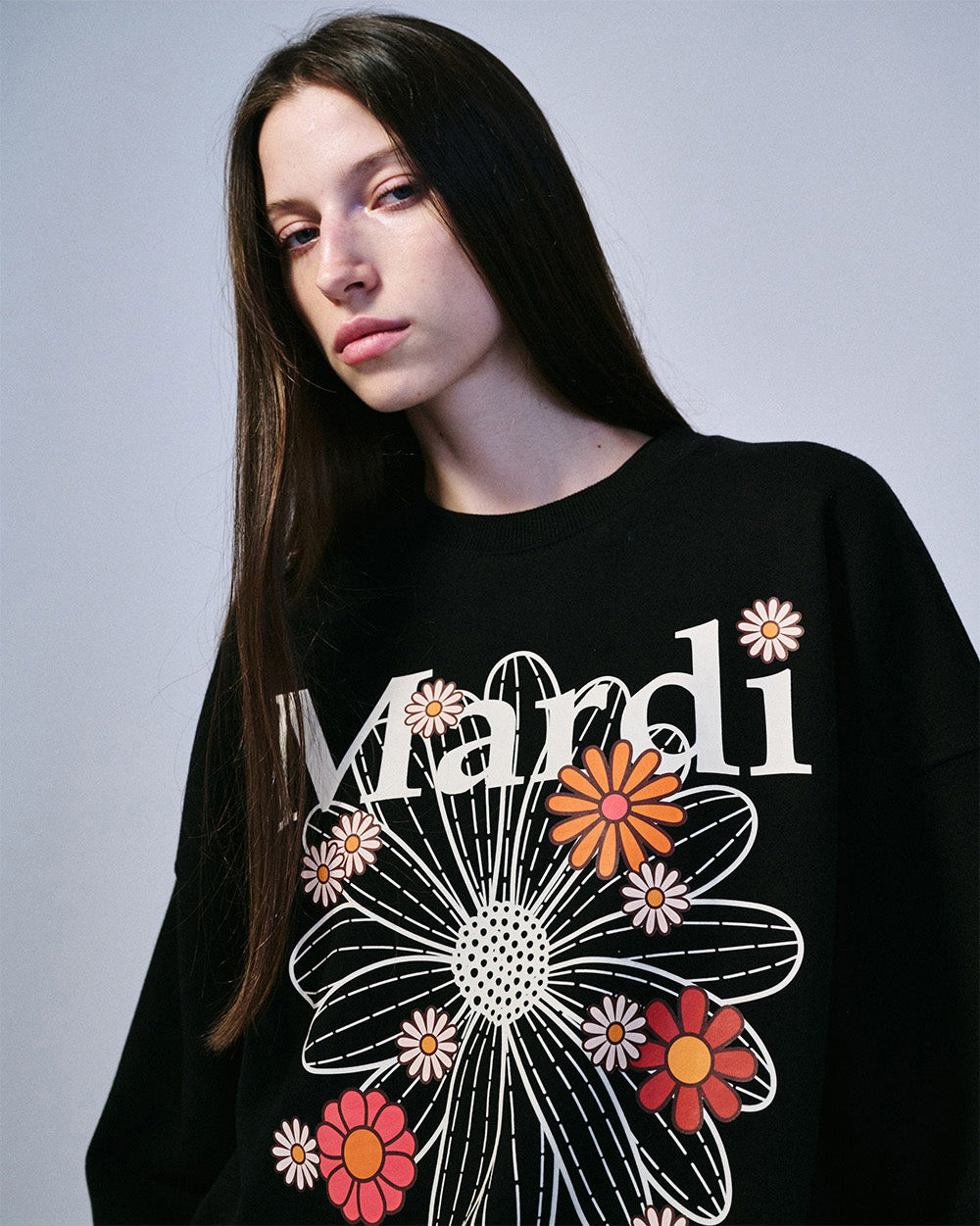 MARDI MERCREDI -  SWEATSHIRT FLOWERMARDI BLOSSOM_BLACK CREAM