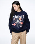 MARDI MERCREDI -  SWEATSHIRT FLOWERMARDI BLOSSOM_NAVY WHITE