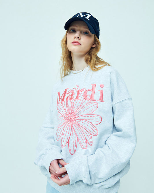 MARDI MERCREDI -  SWEATSHIRT FLOWERMARDI NEEDLEWORK_HEATHER CORAL