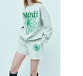 MARDI MERCREDI -  SWEATSHIRT FLOWERMARDI NEEDLEWORK_OATMEAL GREEN