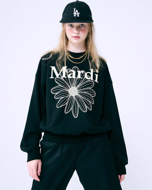 MARDI MERCREDI -  SWEATSHIRT FLOWERMARDI_BLACK CREAM