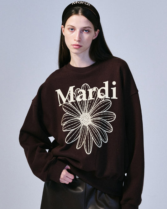 MARDI MERCREDI -  SWEATSHIRT FLOWERMARDI_BROWN CREAM