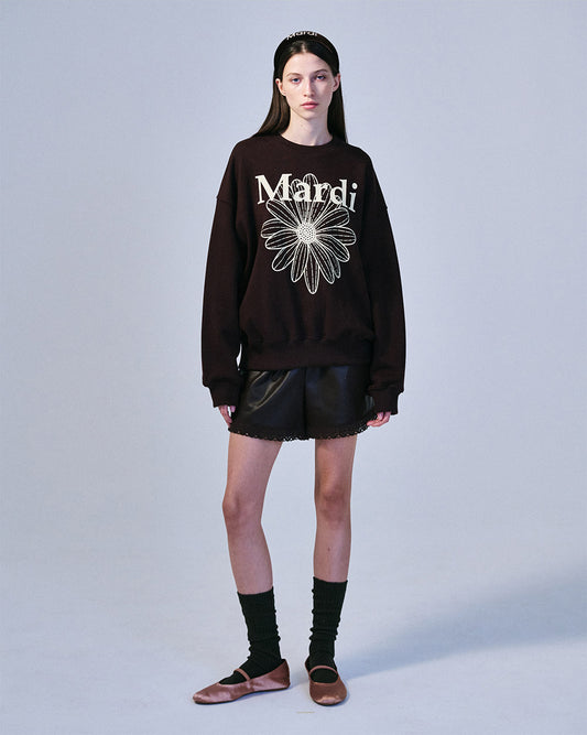 MARDI MERCREDI -  SWEATSHIRT FLOWERMARDI_BROWN CREAM