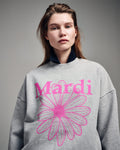 MARDI MERCREDI -  SWEATSHIRT FLOWERMARDI_GREY PINK