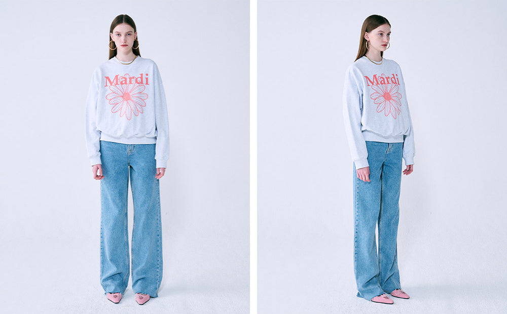 MARDI MERCREDI -  SWEATSHIRT FLOWERMARDI_HEATHER CORAL