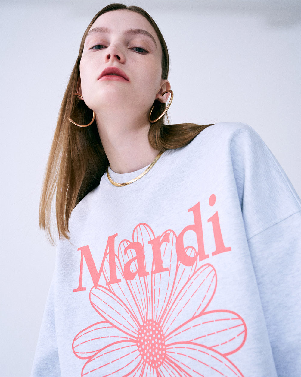 MARDI MERCREDI -  SWEATSHIRT FLOWERMARDI_HEATHER CORAL