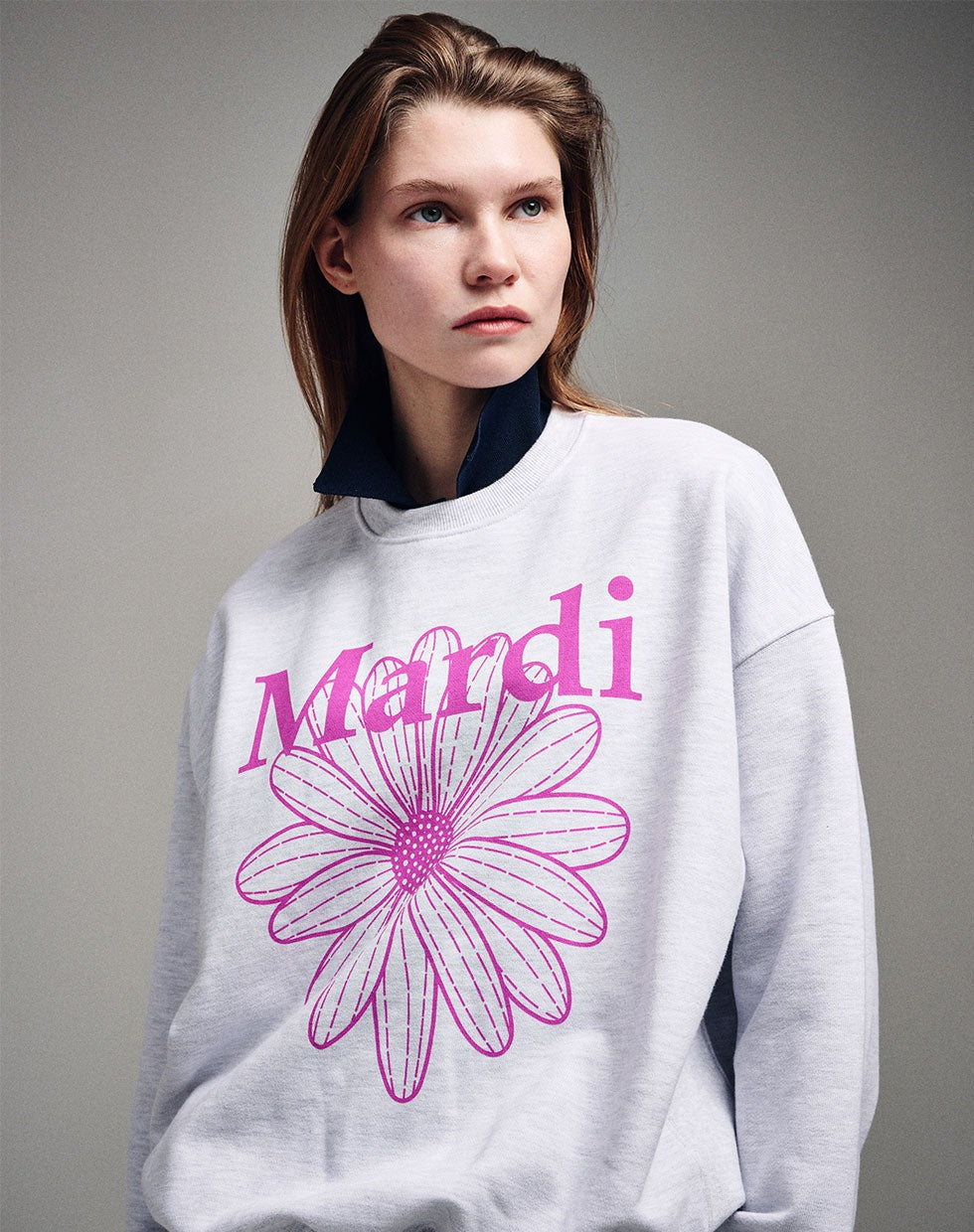 MARDI MERCREDI -  SWEATSHIRT FLOWERMARDI_HEATHER VIOLET