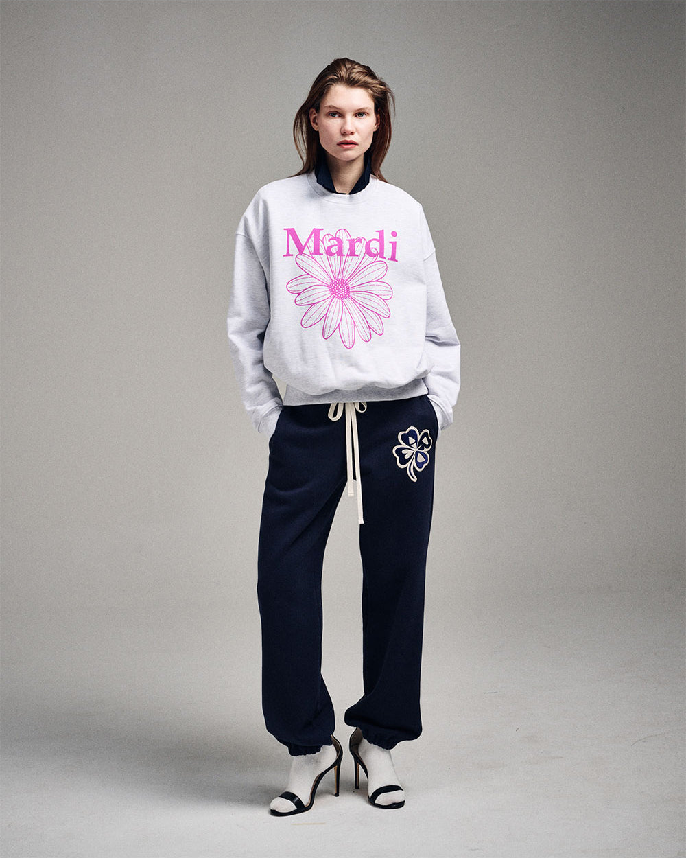 MARDI MERCREDI -  SWEATSHIRT FLOWERMARDI_HEATHER VIOLET