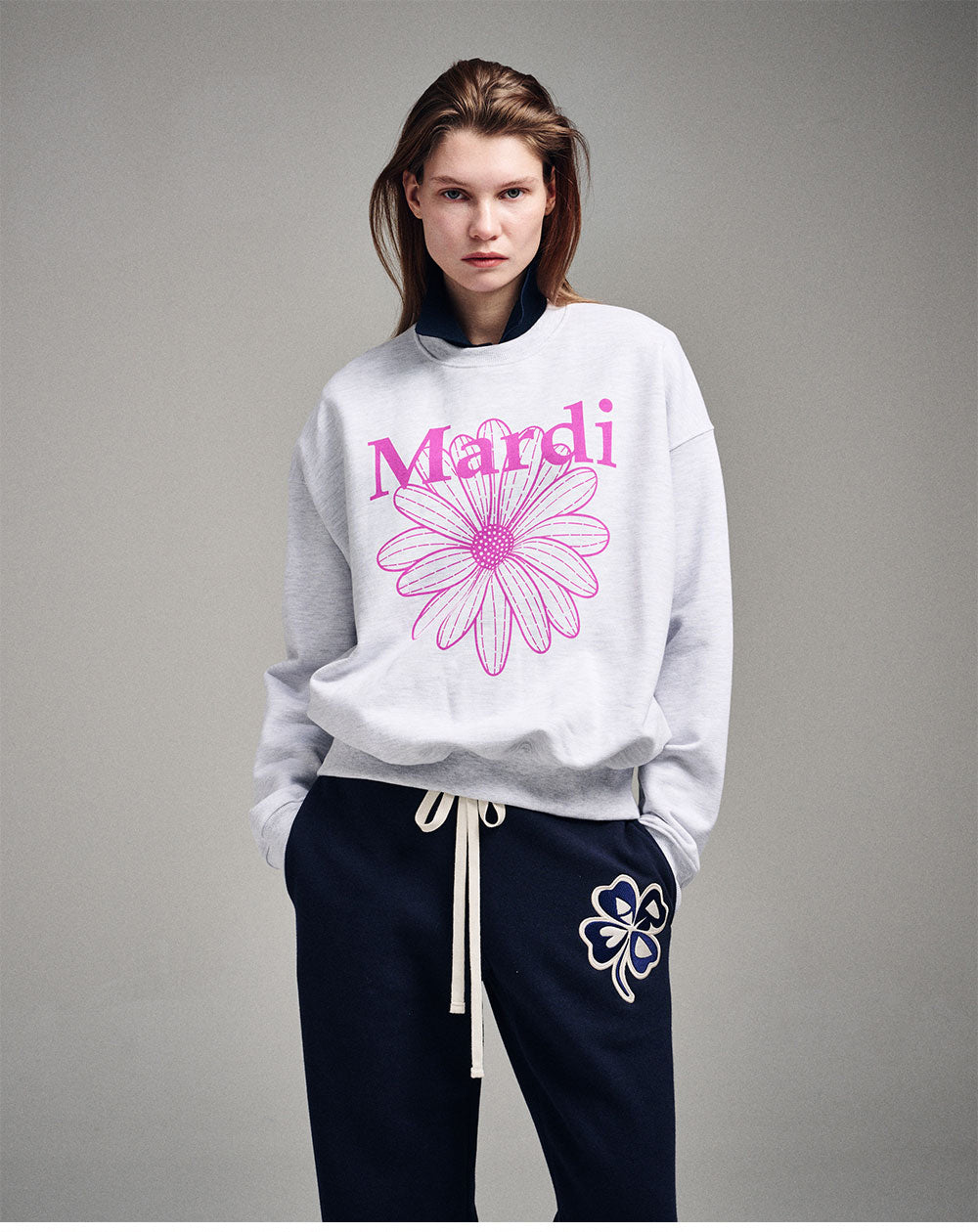 MARDI MERCREDI -  SWEATSHIRT FLOWERMARDI_HEATHER VIOLET