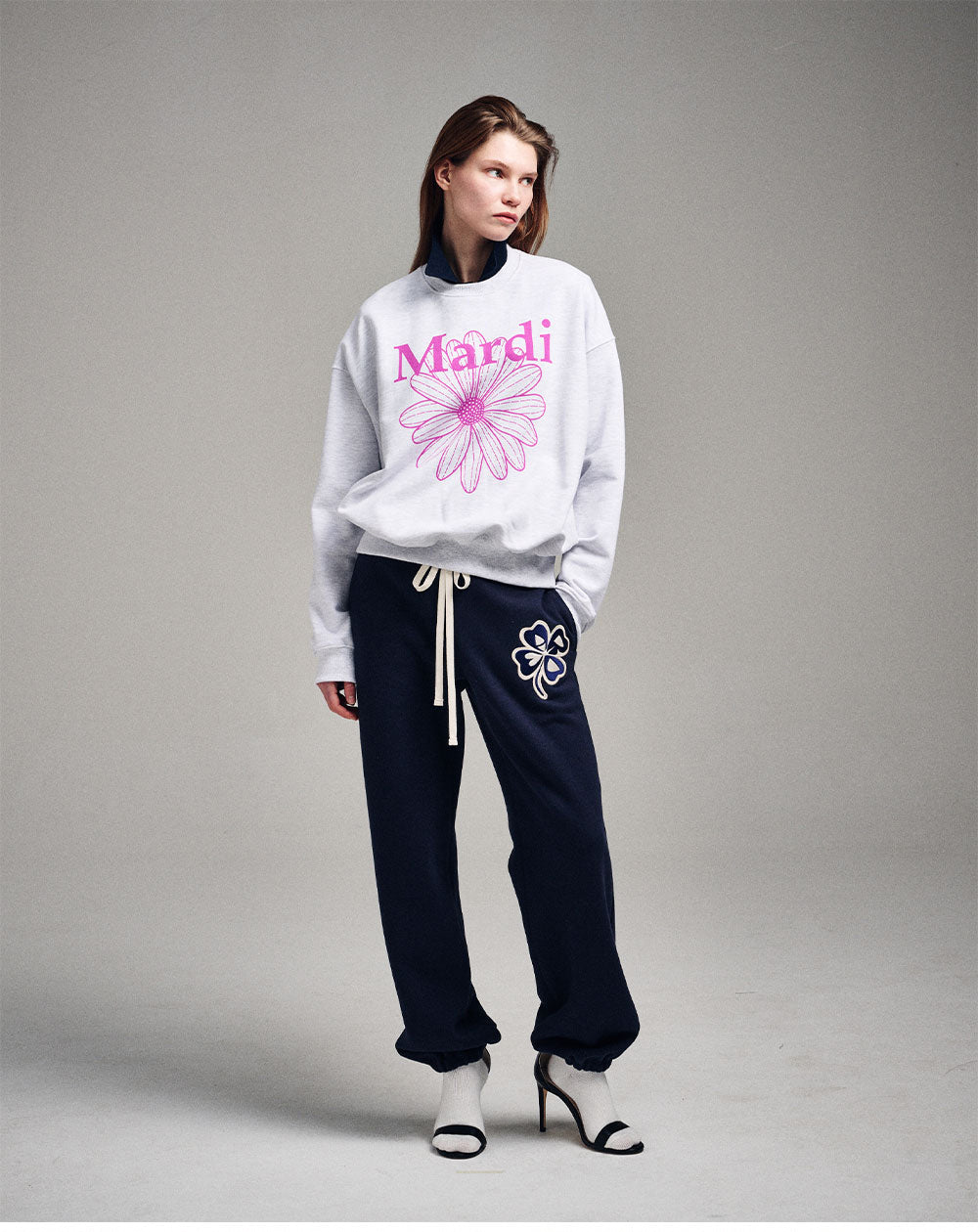 MARDI MERCREDI -  SWEATSHIRT FLOWERMARDI_HEATHER VIOLET