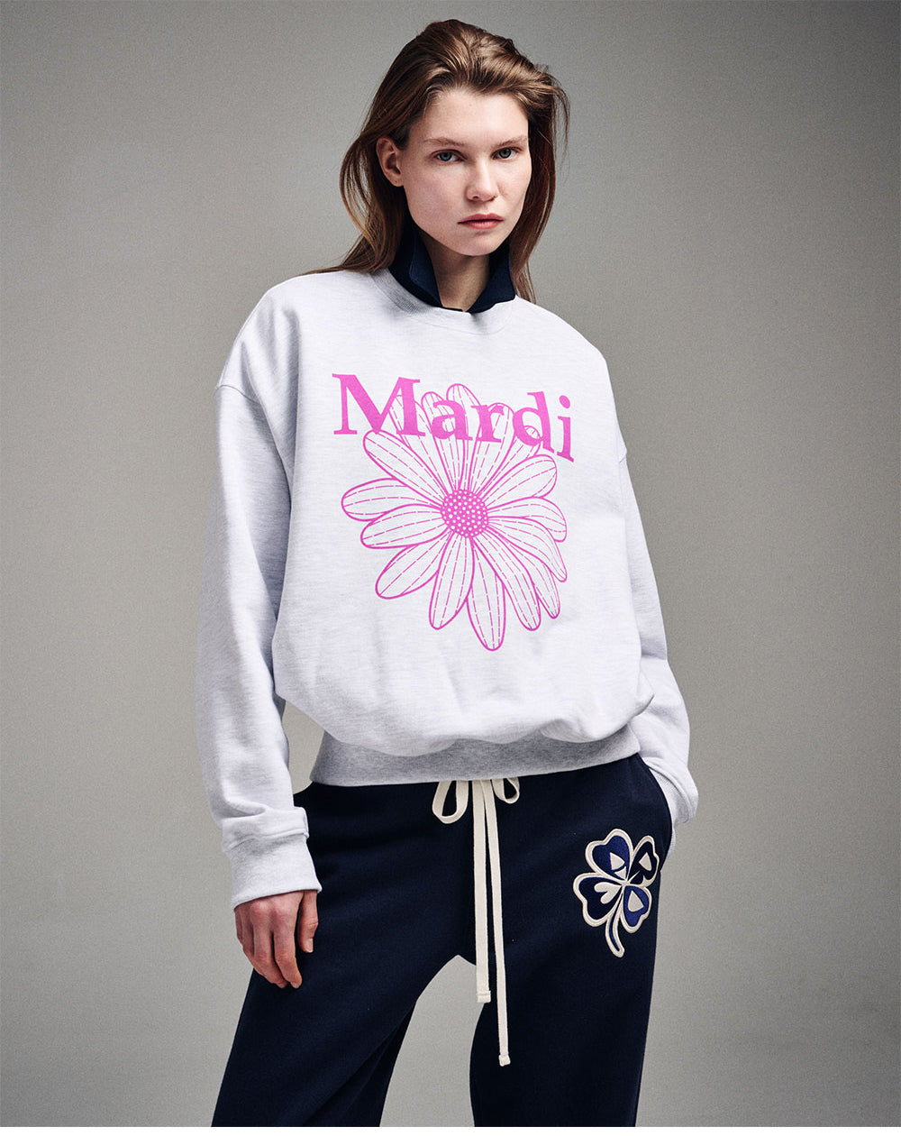 MARDI MERCREDI -  SWEATSHIRT FLOWERMARDI_HEATHER VIOLET