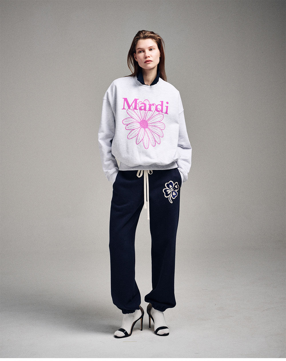 MARDI MERCREDI -  SWEATSHIRT FLOWERMARDI_HEATHER VIOLET