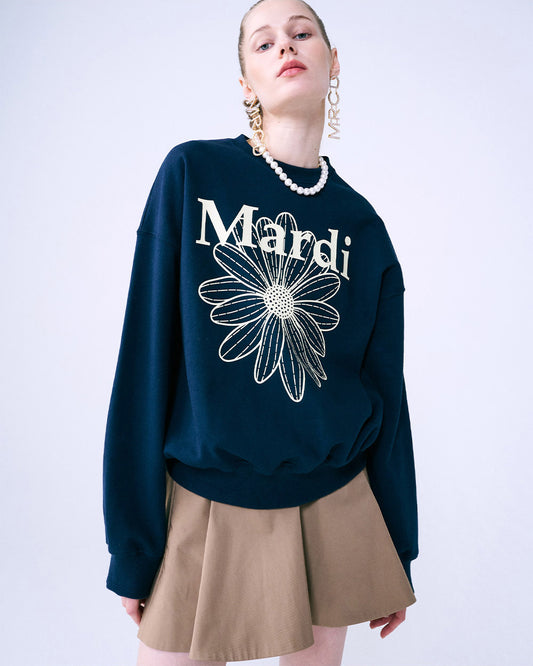 MARDI MERCREDI -  SWEATSHIRT FLOWERMARDI_NAVY CREAM