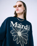 MARDI MERCREDI -  SWEATSHIRT FLOWERMARDI_NAVY CREAM