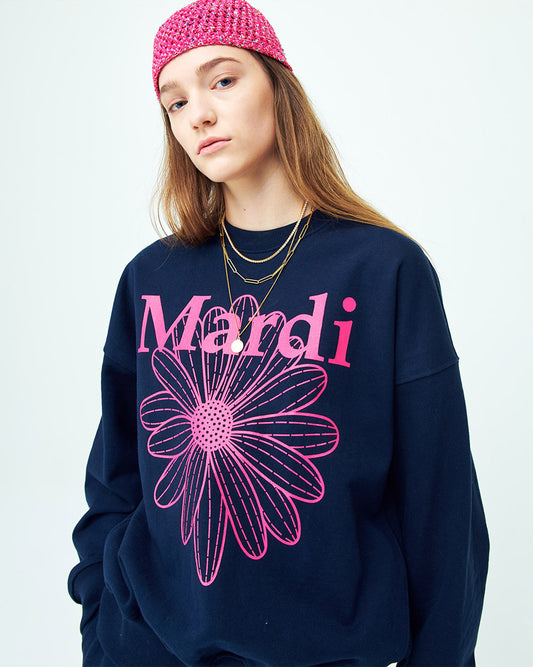 MARDI MERCREDI -  SWEATSHIRT FLOWERMARDI_NAVY VIOLET