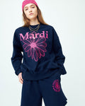 MARDI MERCREDI -  SWEATSHIRT FLOWERMARDI_NAVY VIOLET