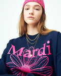 MARDI MERCREDI -  SWEATSHIRT FLOWERMARDI_NAVY VIOLET