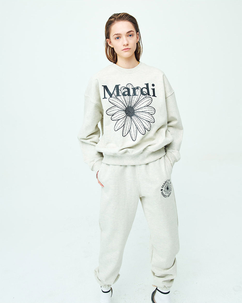 Mardi Mercredi - Sweatshirt Flower Mardi Oatmeal Black