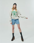 MARDI MERCREDI -  SWEATSHIRT FLOWERMARDI_OATMEAL GREEN