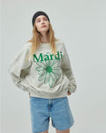 MARDI MERCREDI -  SWEATSHIRT FLOWERMARDI_OATMEAL GREEN