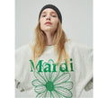 MARDI MERCREDI -  SWEATSHIRT FLOWERMARDI_OATMEAL GREEN