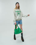 MARDI MERCREDI -  SWEATSHIRT FLOWERMARDI_OATMEAL GREEN