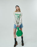 MARDI MERCREDI -  SWEATSHIRT FLOWERMARDI_OATMEAL GREEN