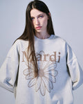 MARDI MERCREDI -  SWEATSHIRT FLOWERMARDI_OATMEAL TAUPE