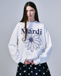 MARDI MERCREDI -  SWEATSHIRT FLOWERMARDI_WHITE NAVY