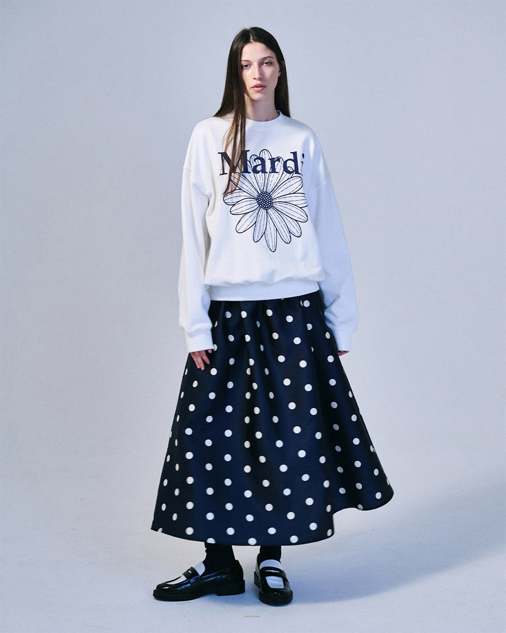 MARDI MERCREDI -  SWEATSHIRT FLOWERMARDI_WHITE NAVY