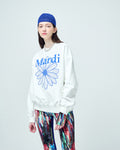 MARDI MERCREDI -  SWEATSHIRT FLOWERMARDI_WHITE VIVIDBLUE