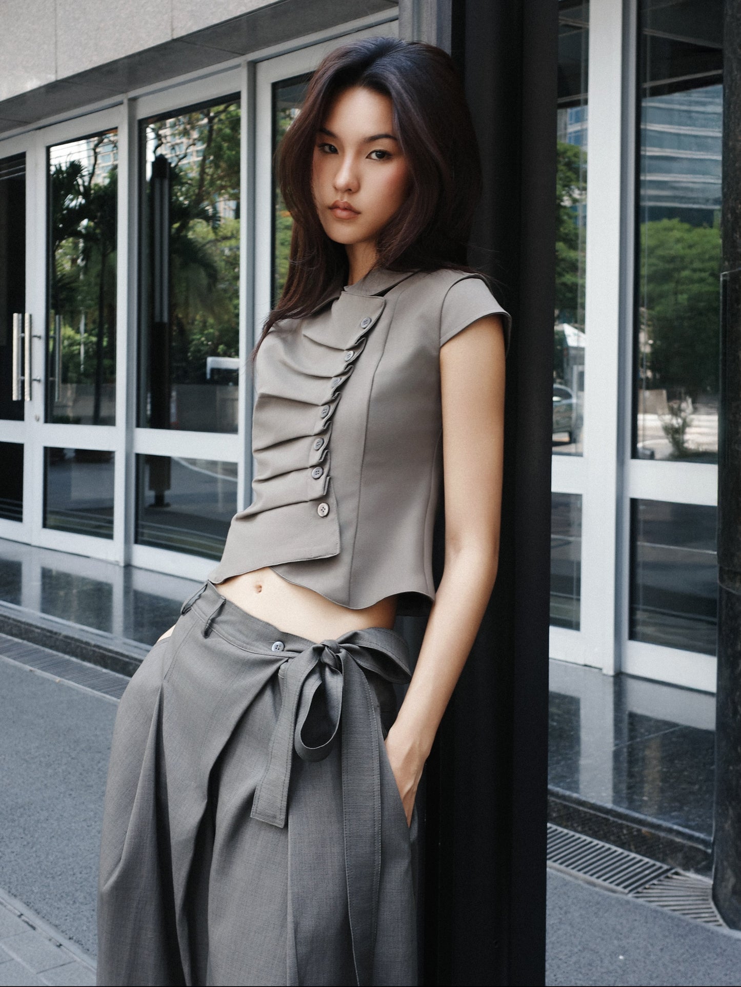 MELANCHOLY - Lucienne Fold Top / Olive