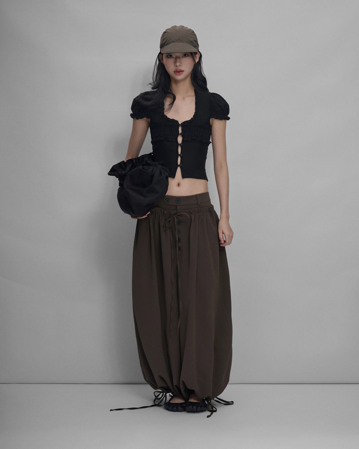 Sagittarius.A+ - Kaelis Ruched Balloon Pants / Brown