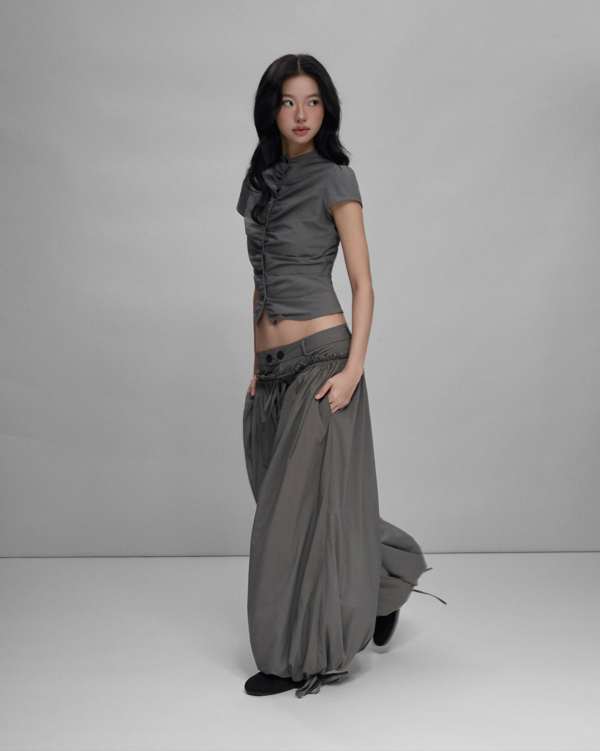Sagittarius.A+ - Karlina Ruched Top / Grey