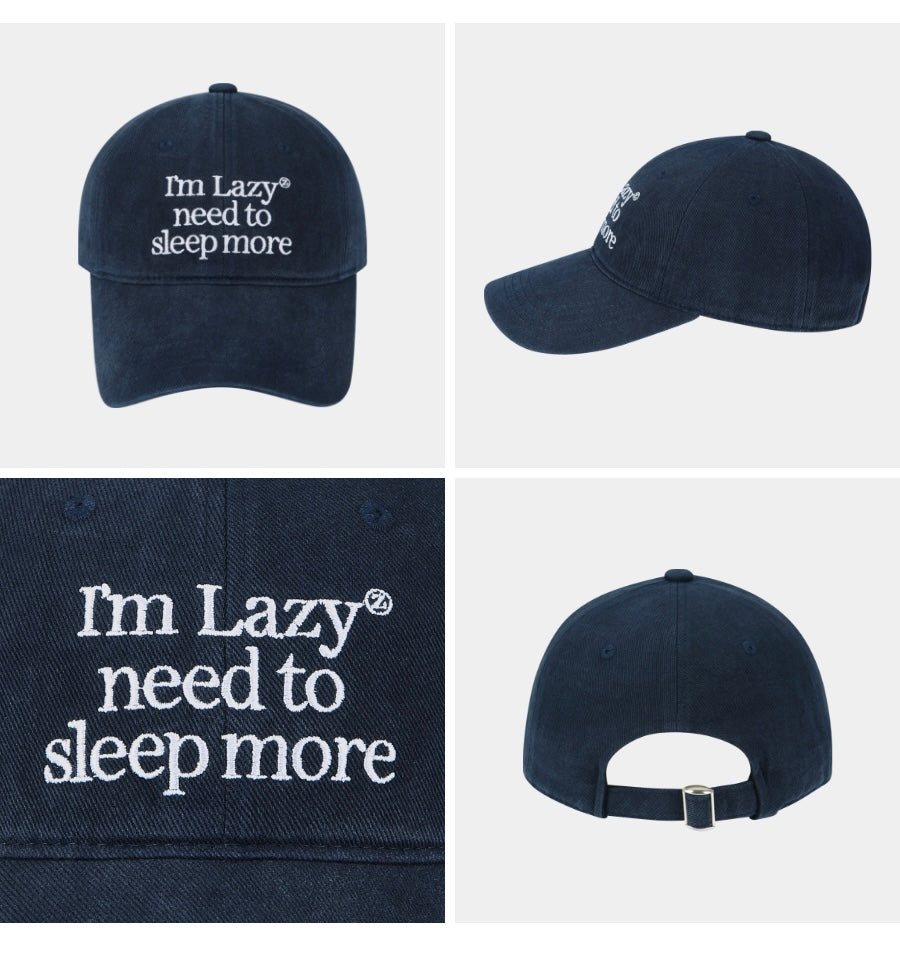 LAZY Sleep More Washing Ball Cap Navy (Karina's Pick): Stylish