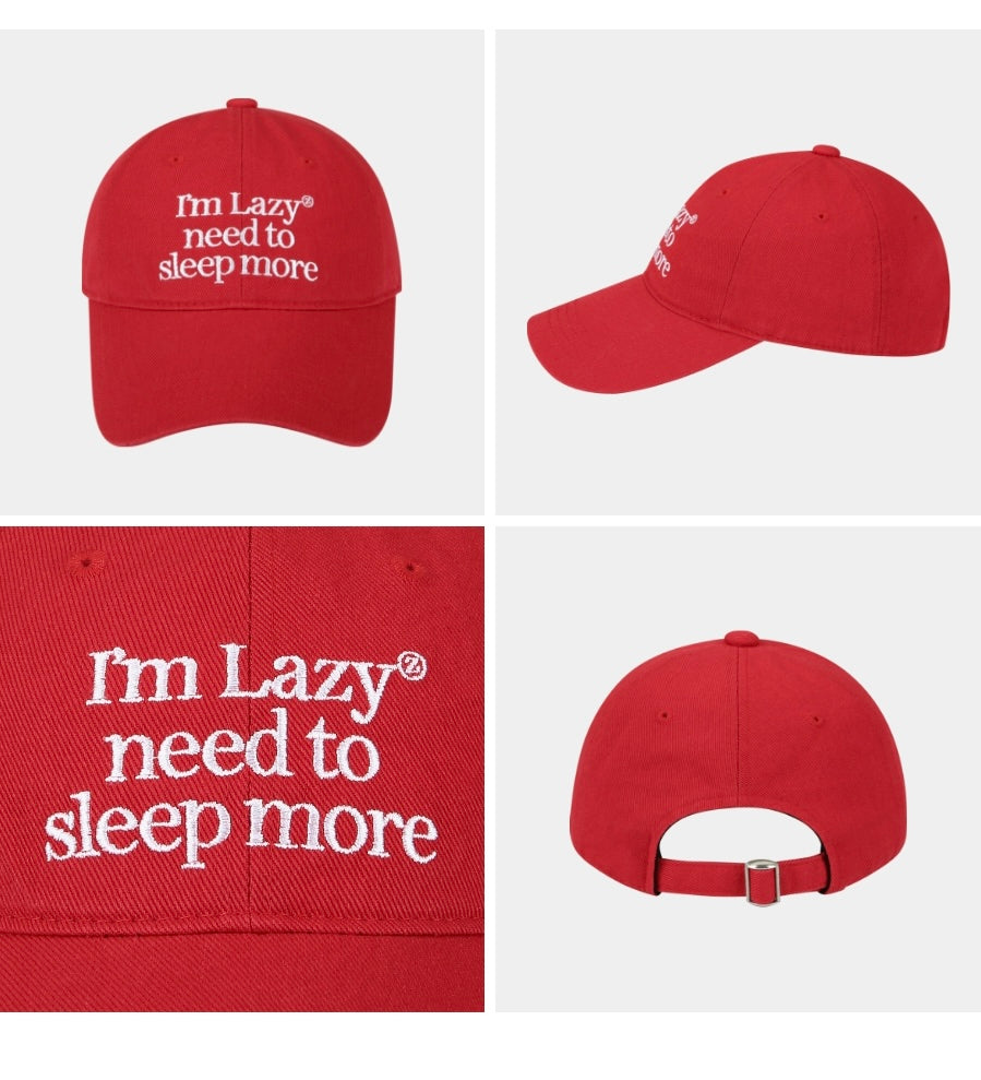 LAZY - Sleep More Washing Ball Cap Red (DISPATCH IN 48HRS)