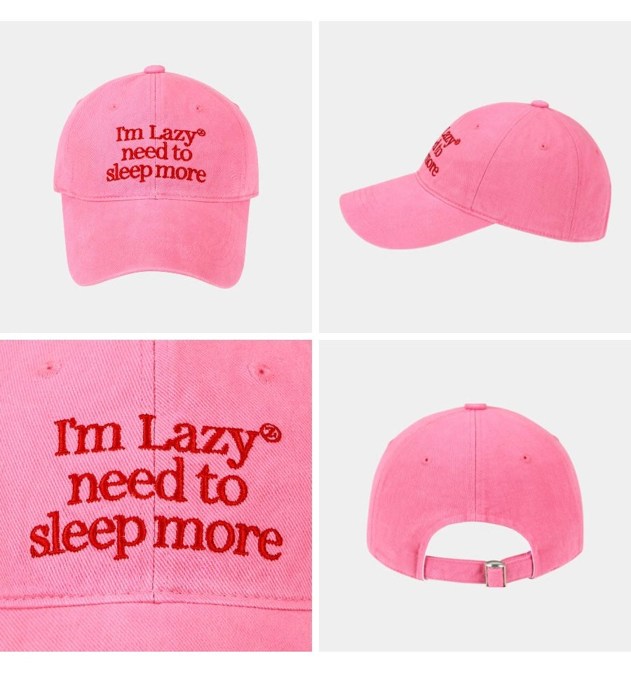 LAZY - Sleep More Washing Ball Cap Pink (DISPATCH IN 48HRS)