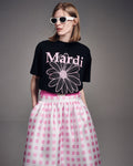 MARDI MERCREDI -  TSHIRT FLOWERMARDI_BLACK PINK