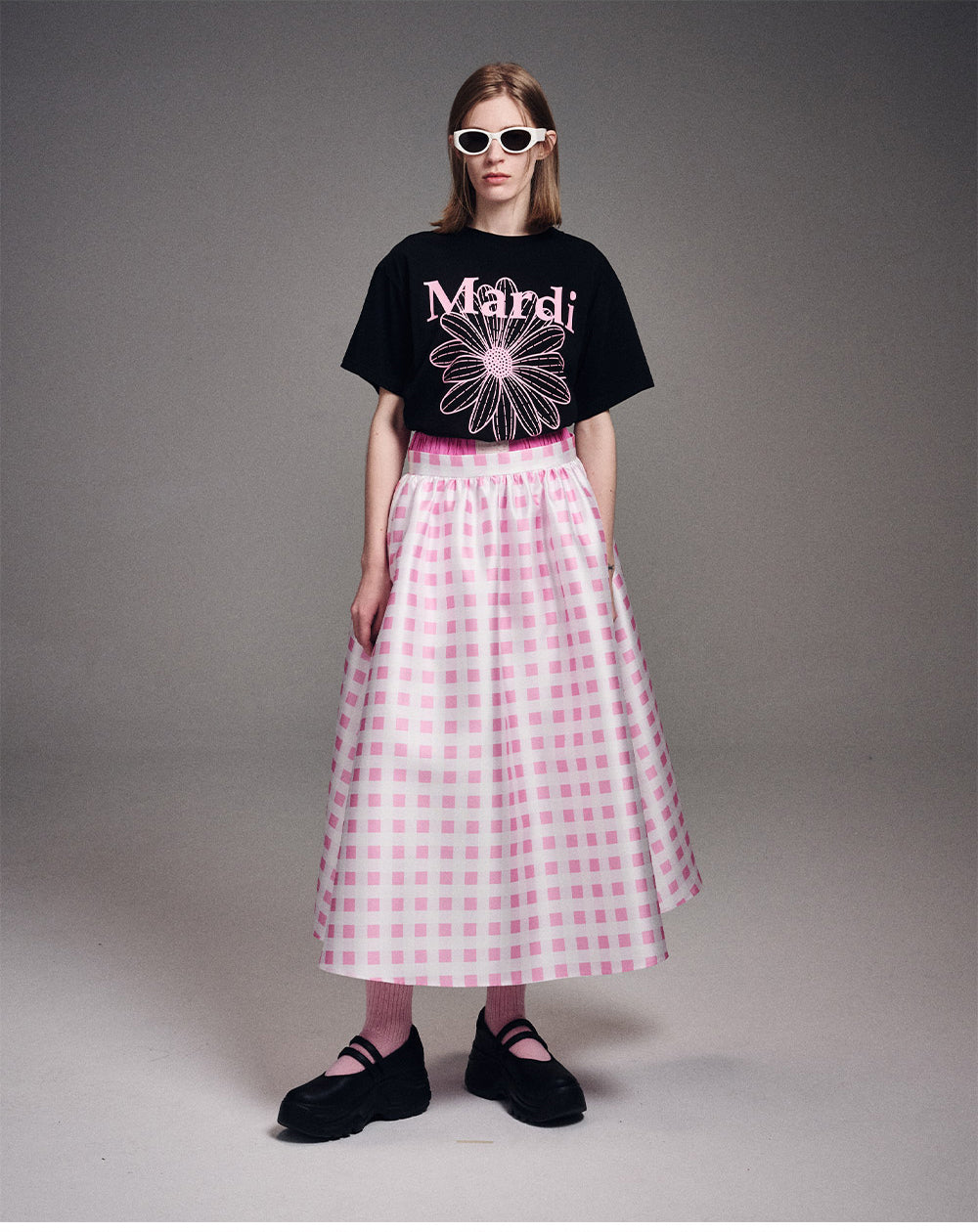 MARDI MERCREDI -  TSHIRT FLOWERMARDI_BLACK PINK